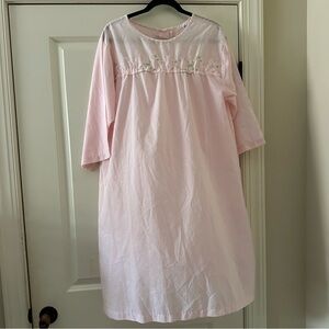 Vintage CAROLE Nightgown Youth XL Long Sleeve Prairie Cottagecore embroidered